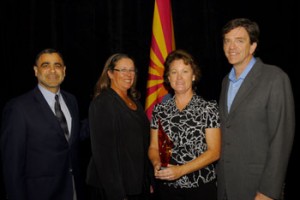 The Team from Cancer Prevention Pharmaceuticals celebrates receiveing their Arizona Innovation Challege Grant from the Arizona Commere Authority with AZBio CEO Joan Koerber-Walker 