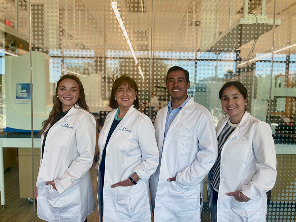 The HF Relief Clinical Trial Team: Madison Chiodi, Dr. Roberta Brinton of Neutherapeutics and Dr. Gerson Hernandez and Claudia Lopez of the University of Arizona (from left to right) Image courtesy of  NeuTherapeutics
