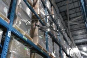 Drone in warehouse (image courtesy of Langham Logistics)