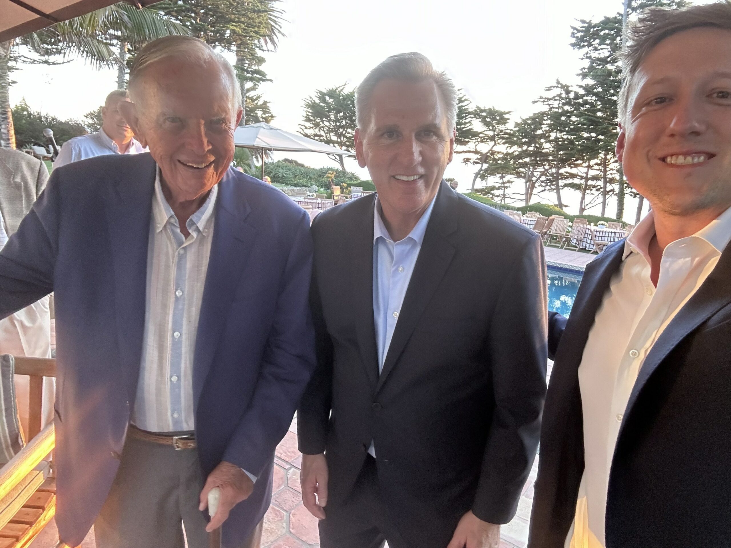 (left to right) Gavin Herbert, Founder & Chair Emeritus, Allergan, Kevin McCarthy, Former Speaker of the U.S. House of Representatives, Dylan Balsz, Founder & CEO Anivive Lifesciences