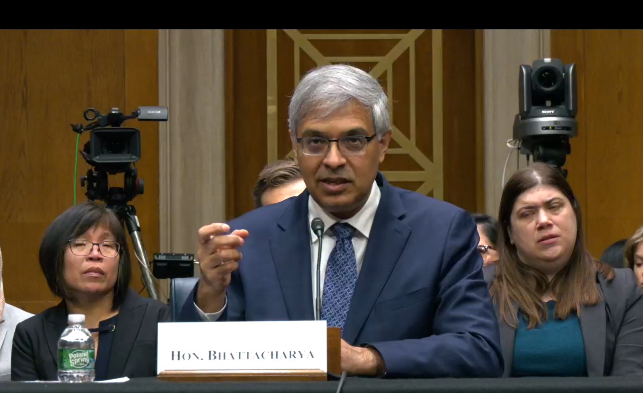 Hon. Jayanta Bhattacharya, M.D., Ph.D., Director, National Institutes of Health testifies in the Senate Health Education, and Pensions Committee on February 3, 2026 - screen shot