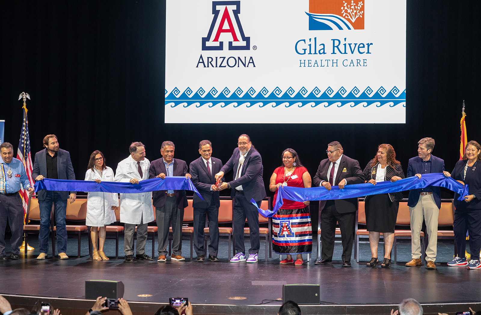University of Arizona President Suresh Garimella delivers remarks to celebrate the announcement of the nation's first MD-granting medical school branch located on the lands of a sovereign Tribal Nation with the Gila River Indian Community. (Chris Richards/University Communications)